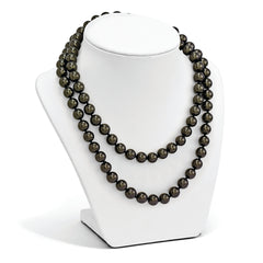 Sophia Jewelers Black Shell Pearl Hand-Knotted Slip-On Necklace 36 Elegant