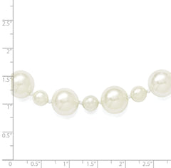 Elegant 36 White Shell Pearl Beaded Necklace by Sophia Jewelers