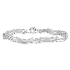 Brilliant Embers Sterling Silver Rhodium-plated 218 Stone 7.5 inch Micro Pav‚ CZ Bracelet