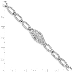Brilliant Embers Sterling Silver Rhodium-plated 218 Stone 7.5 inch Micro Pav‚ CZ Bracelet