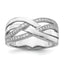 44-Stone Micro-Pavé Cubic Zirconia Ring in Sterling Silver, Size 6–8 - Sophia Jewelers