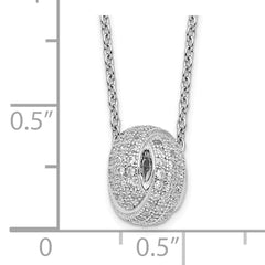 Sophia Jewelers 925 Sterling Silver Love Knot Necklace with CZ Stones