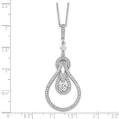Brilliant Embers 925 Sterling Silver CZ Necklace with Extender