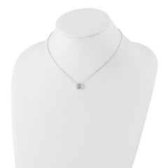 Sophia Jewelers 925 Sterling Silver CZ Circle Pendant Necklace with Rhodium Finish