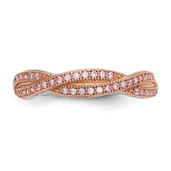 Sophia Jewelers 925 Rose Gold Cubic Zirconia Wedding Band Elegant, Polished Finish - 6 - 6
