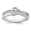 Brilliant Embers Sterling Silver Rhodium-plated 20 Stone Micro Pav‚ CZ Heart Ring