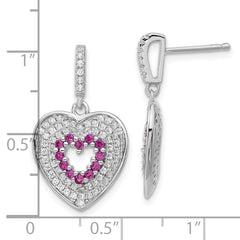 Sophia Jewelers Sterling Silver CZ Heart Dangle Earrings Elegant Women's Jewelry