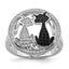 Micro-Pavé White Cubic Zirconia Cat Ring in Sterling Silver, Size 6–8 - Sophia Jewelers