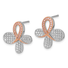 Sophia Jewelers Rose Gold-Plated Sterling Silver CZ Dangle Earrings
