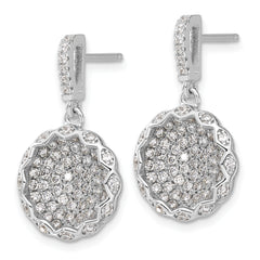 Sophia Jewelers Sterling Silver CZ Dangle Earrings Polished Elegance
