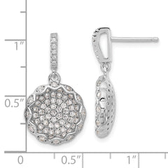 Sophia Jewelers Sterling Silver CZ Dangle Earrings Polished Elegance