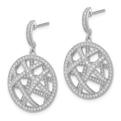 Sophia Jewelers: Sterling Silver CZ Dangle Earrings with Polished Finish