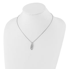 Sophia Jewelers Sterling Silver CZ Teardrop Necklace with Rhodium Polish