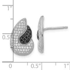 Sterling Silver 925 Dangle Earrings with Multi-Color CZ Teardrops