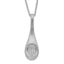Brilliant Embers Sterling Silver Rhodium-plated Brushed CZ Teardrop w/ 2in ext Necklace