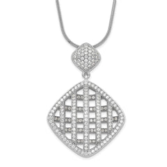 Sterling Silver & CZ Brilliant Embers Polished Necklace