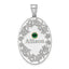 Sterling Silver Rhodium-plated/14k Bezel Crystal Family Pendant