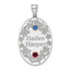Sterling Silver Rhodium-plated/14k Bezel Crystal Family Pendant