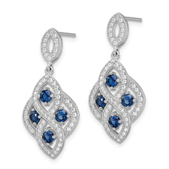 Sophia Jewelers Vintage Style Sterling Silver CZ Dangle Earrings