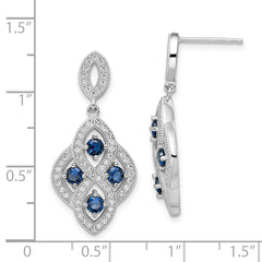 Sophia Jewelers Vintage Style Sterling Silver CZ Dangle Earrings