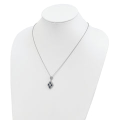 Sophia Jewelers Sterling Silver Vintage Style Blue CZ Necklace