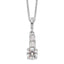 Brilliant Embers Sterling Silver Rhodium-plated 3 Stone 18 inch Micro Pav‚ CZ Necklace with 2 Inch Extender
