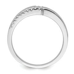 Brilliant Embers Sterling Silver Rhodium-plated 24 Stone Micro Pav‚ CZ Men's Ring