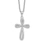Brilliant Embers Sterling Silver Rhodium-plated 55 Stone 18 inch Micro Pav‚ CZ Cross Necklace with 2 Inch Extender