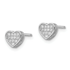 Sophia Jewelers Sterling Silver CZ Heart Cluster Earrings for Women