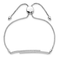 Sophia Jewelers Elegant Sterling Silver CZ Adjustable Bracelet