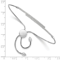 Sophia Jewelers Elegant Sterling Silver CZ Adjustable Bracelet