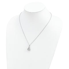 Sophia Jewelers Sterling Silver CZ Infinity Necklace with Moving Center