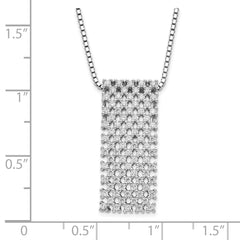 Sophia Jewelers Sterling Silver CZ Pendant Necklace with Extender Elegant and Polished