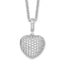Brilliant Embers Sterling Silver Rhodium-plated 74 Stone 18 inch Micro Pav‚ CZ Heart Necklace with 2 Inch Extender