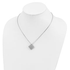 Sophia Jewelers Sterling Silver CZ Pavé Necklace with Extender, Elegant Design