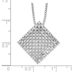 Sophia Jewelers Sterling Silver CZ Pavé Necklace with Extender, Elegant Design