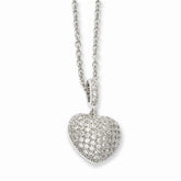 Sophia Jewelers 925 Sterling Silver Heart Necklace with CZ Embers - 18