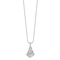 Sterling Silver 925 Micro Pavé CZ Necklace with Extender Elegant and Modern