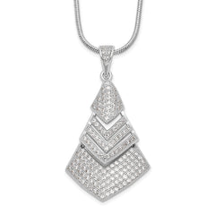 Brilliant Embers Sterling Silver Rhodium-plated 153 Stone 18 inch Micro Pav‚ CZ Necklace with 2 Inch Extender