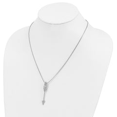 Sophia Jewelers 925 Sterling Silver CZ Arrow Necklace 18-inch Extender