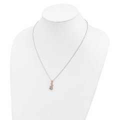 Sophia Jewelers Sterling Silver Rose Gold-Plated Four Hearts CZ Necklace