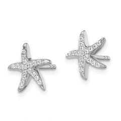 Sophia Jewelers Sterling Silver CZ Starfish Earrings Elegant Design