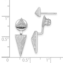 Sophia Jewelers Sterling Silver 925 CZ Convertible Drop Earrings