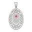 Sterling Silver Rhodium-plated/14k Bezel Crystal Family Pendant