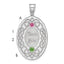 Sterling Silver Rhodium-plated Crystal Family Pendant