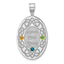 Sterling Silver Rhodium-plated/14k Bezel Crystal Family Pendant