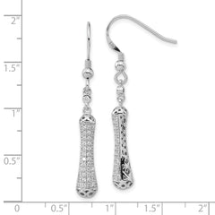 Sophia Jewelers Sterling Silver CZ Dangle Earrings with Rhodium Polish