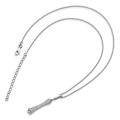 Sophia Jewelers Sterling Silver CZ Necklace with Elegant Rhodium-Plated Finish