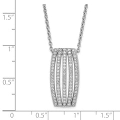 Sophia Jewelers Sterling Silver CZ Polished Fancy Necklace for Women