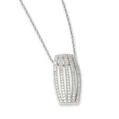 Sophia Jewelers Sterling Silver CZ Polished Fancy Necklace for Women